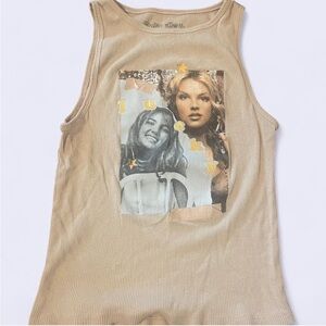 Britney Spears tan “Lucky” Tank size small